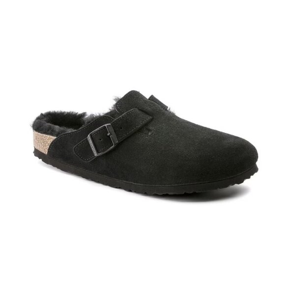 Birkenstock Boston VL Shearling  Suede Leather Black Unisex Clog Sandal main image 6